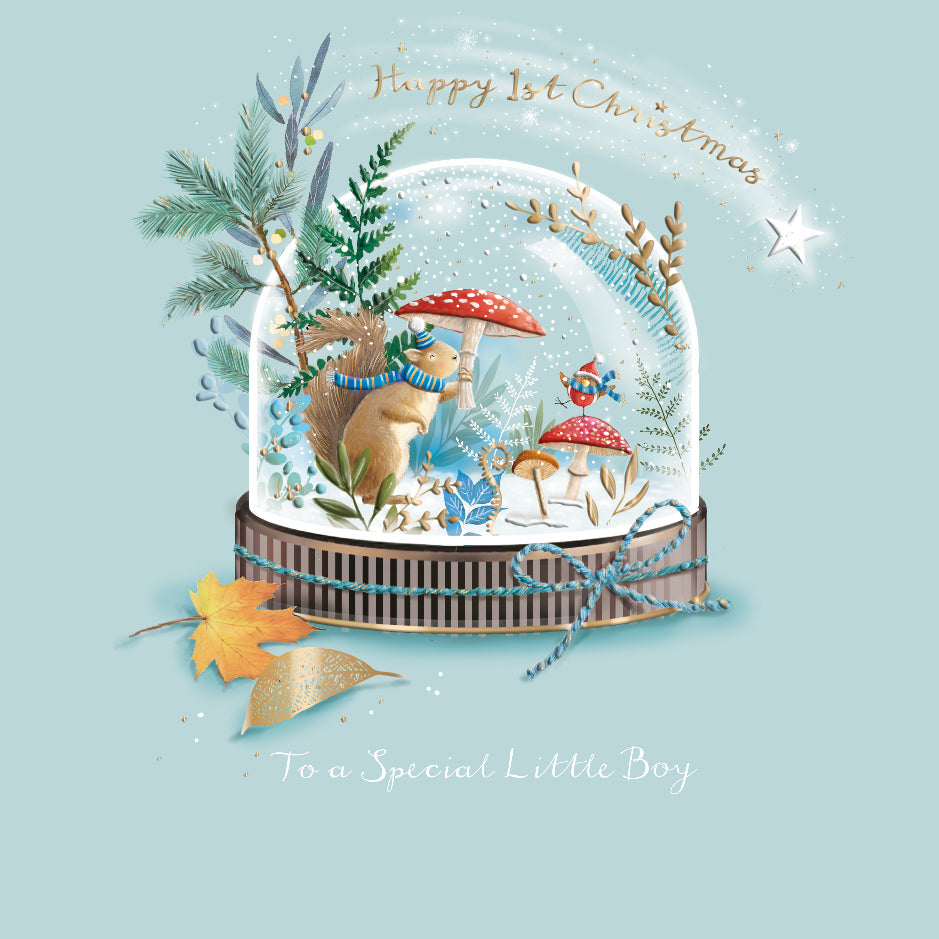 1st Christmas Little Boy Curious Inksmith Christmas Card