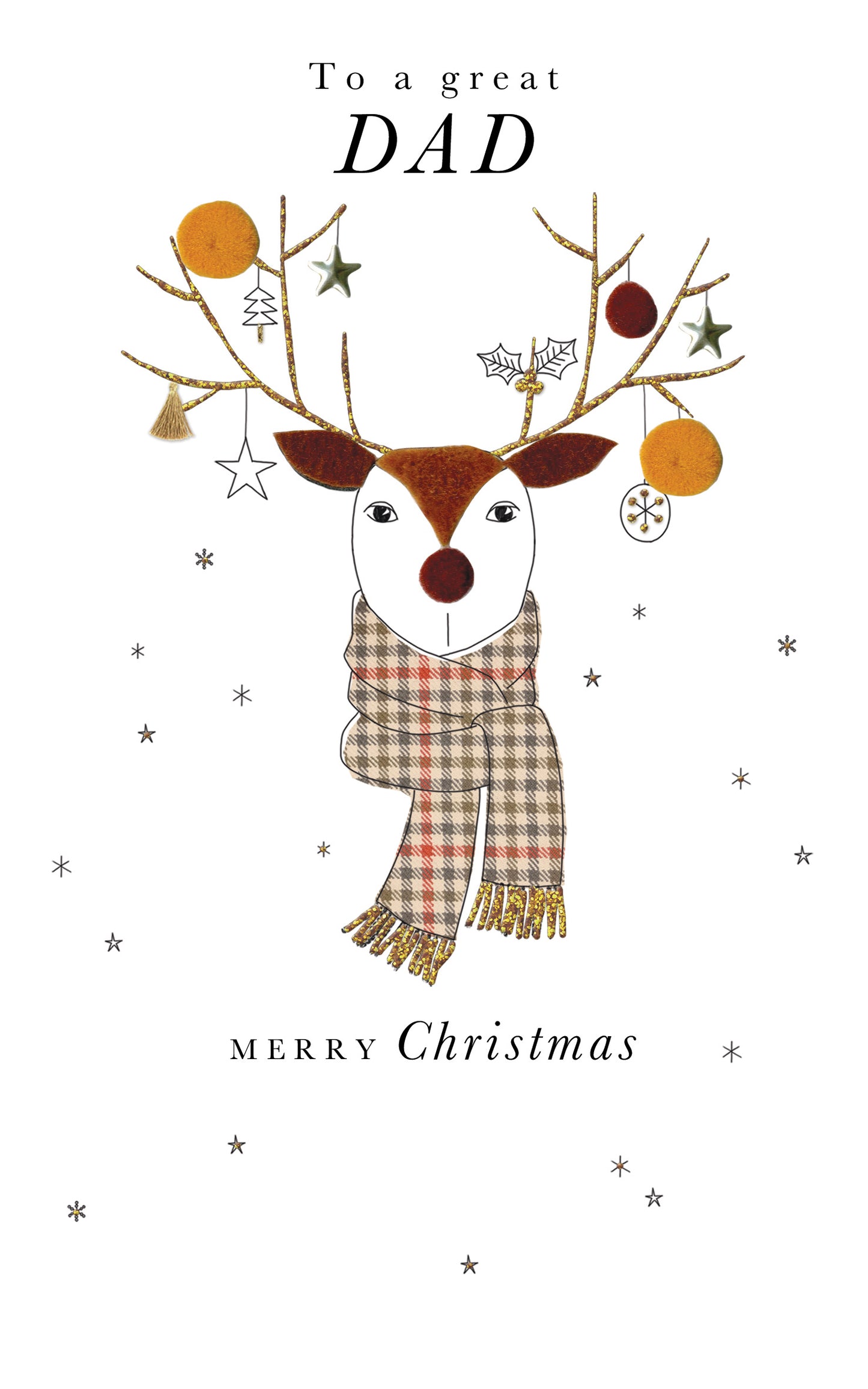 Hand-Finished Great Dad Christmas Greeting Card