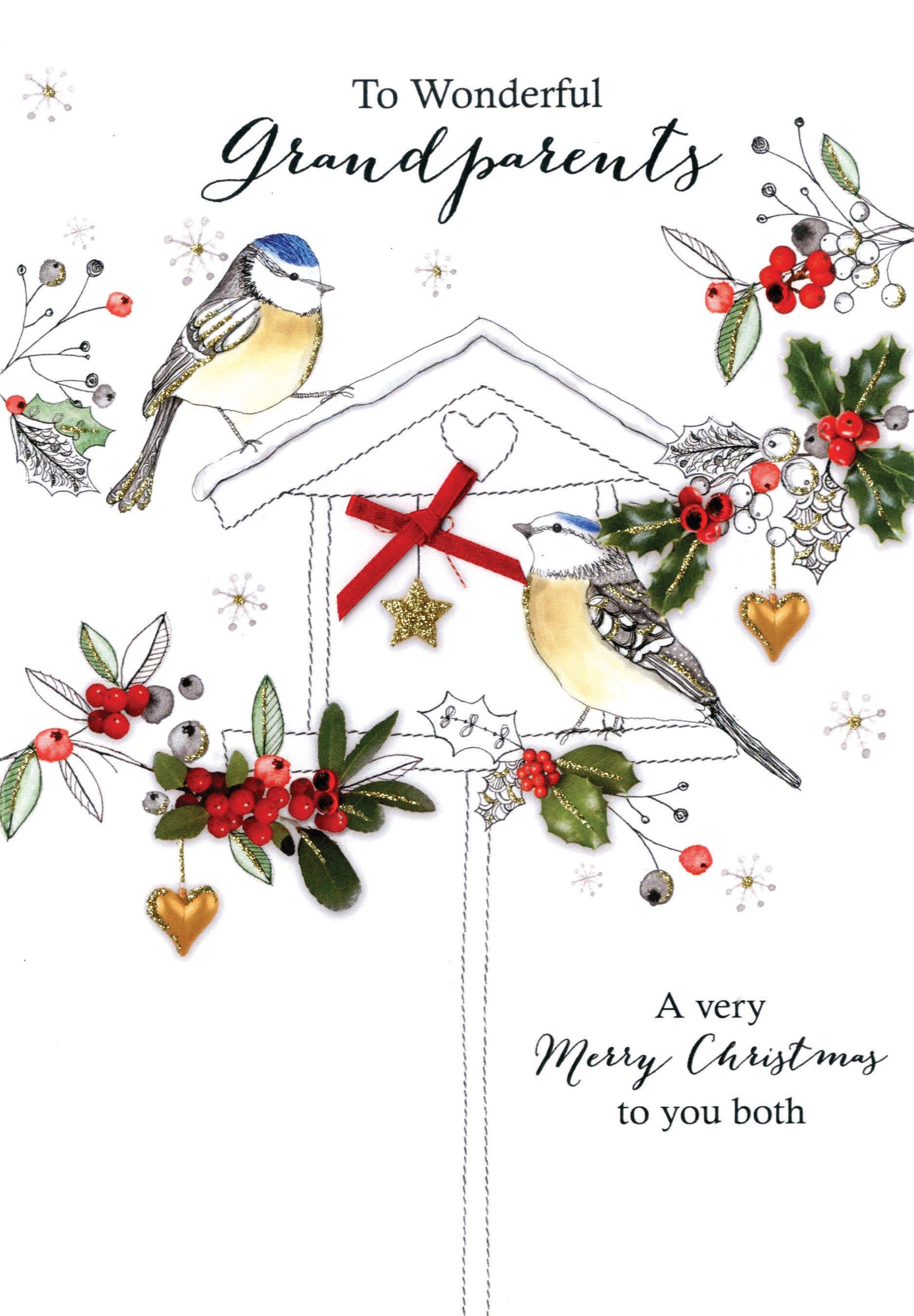 Wonderful Grandparents Embellished Christmas Card