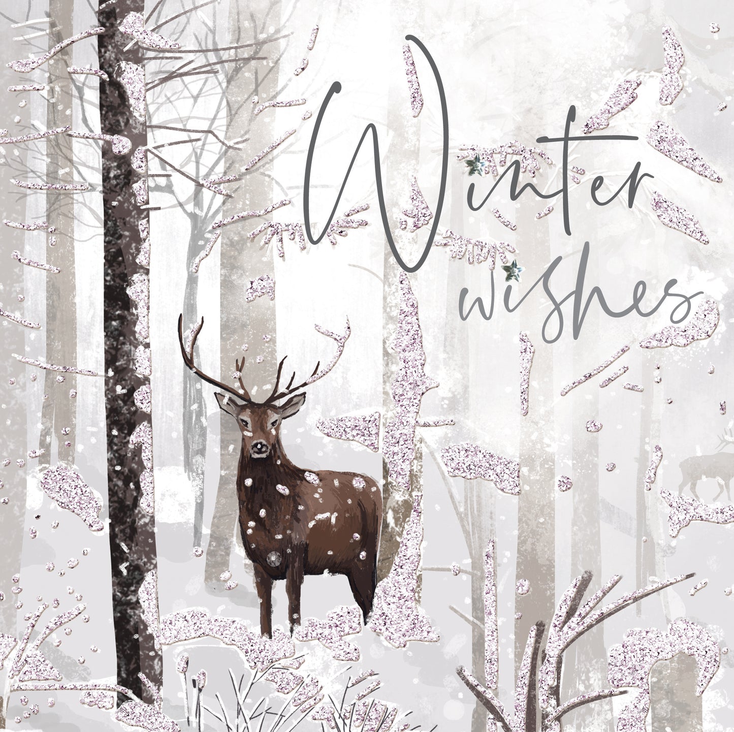 Winter Woodland Luxury Hand-Finished Christmas Greeting Card