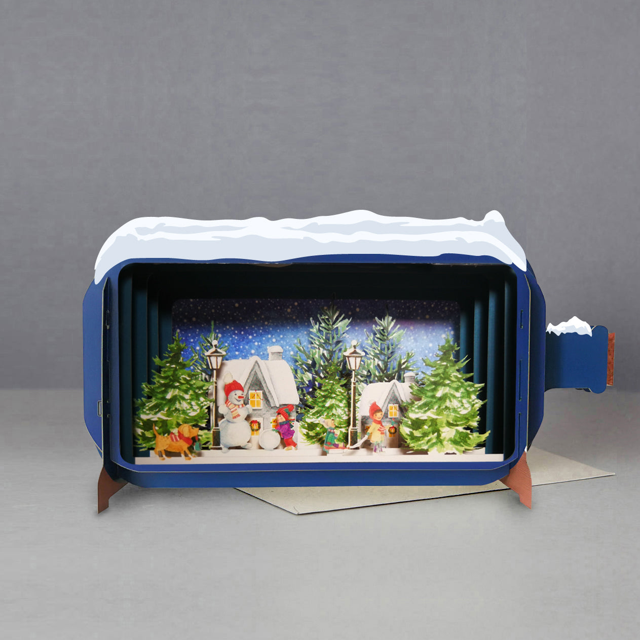 Message In A Bottle Winter Fun Pop Up Christmas Greeting Card