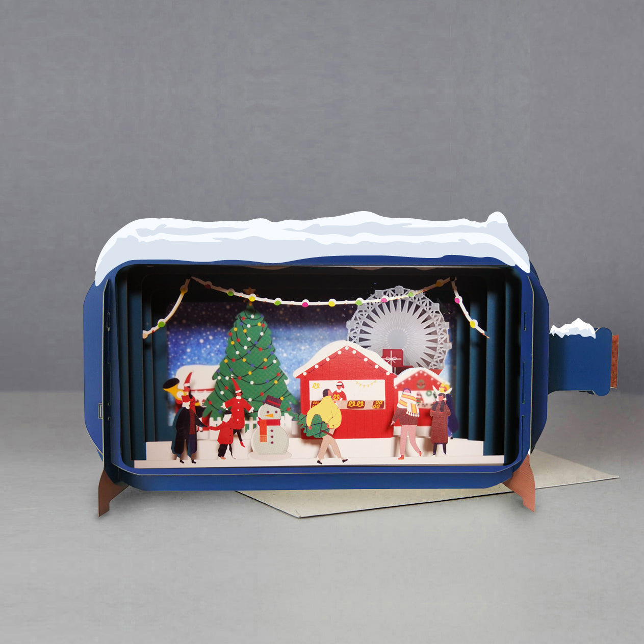 Message In A Bottle Xmas Fair Pop Up Christmas Greeting Card