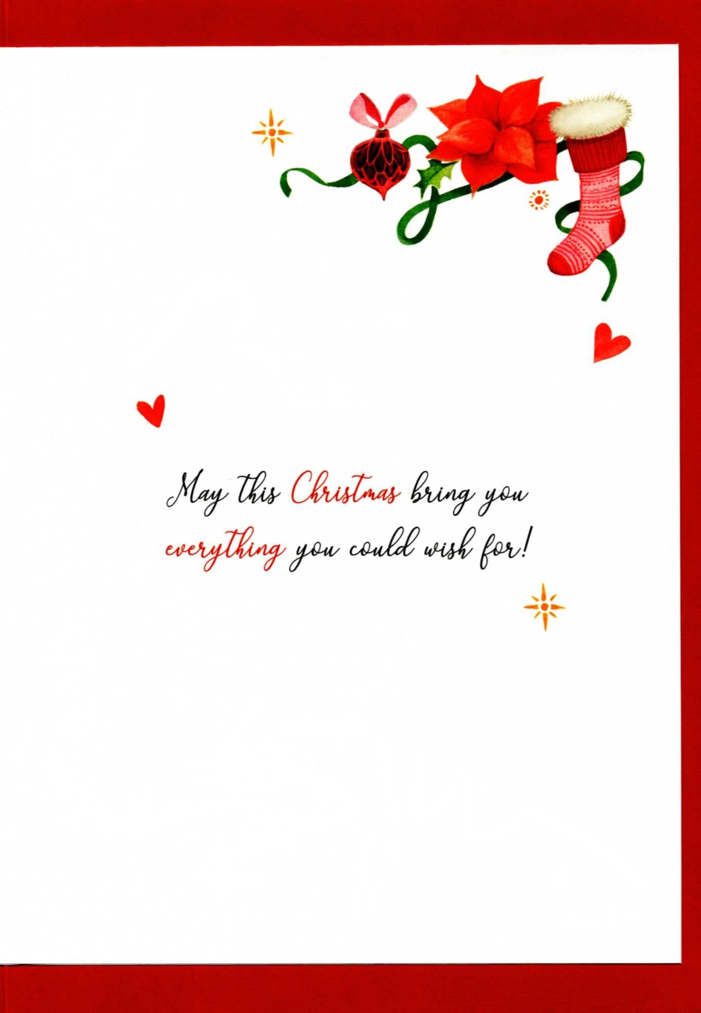 To My Wonderful Sister Embellished Magnifique Christmas Card
