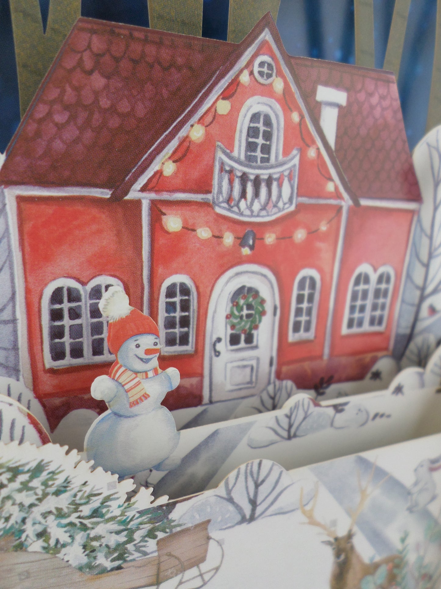 Festive Home Snowman & Sleigh 3D Pop Up Christmas Greeting Card