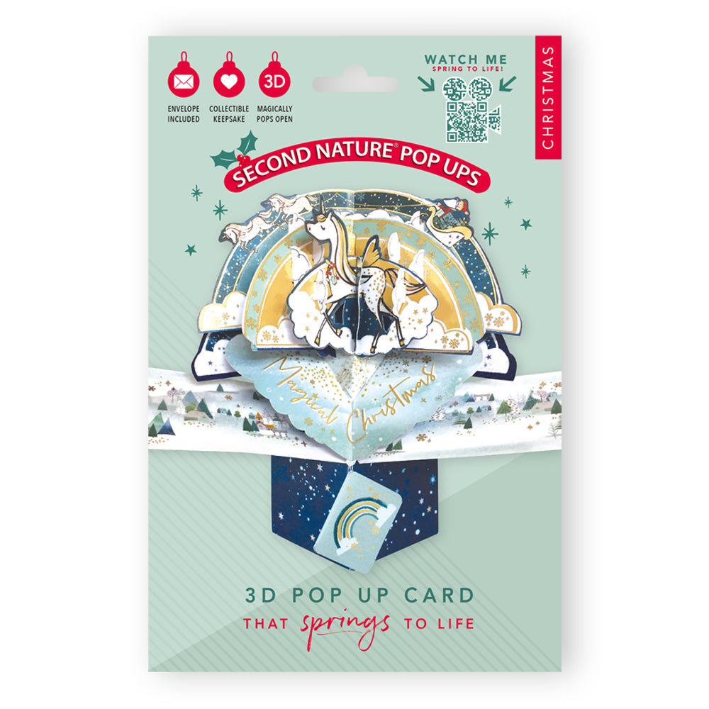 Magical Unicorn Pop Up Christmas Greeting Card