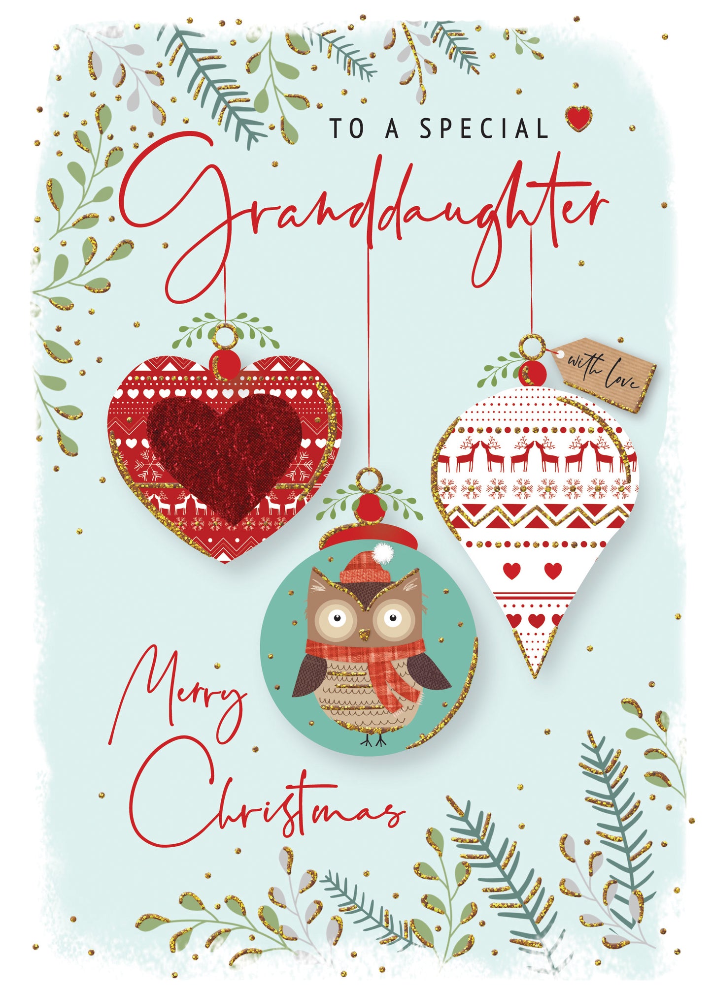 Special Granddaughter Embellished Christmas Card