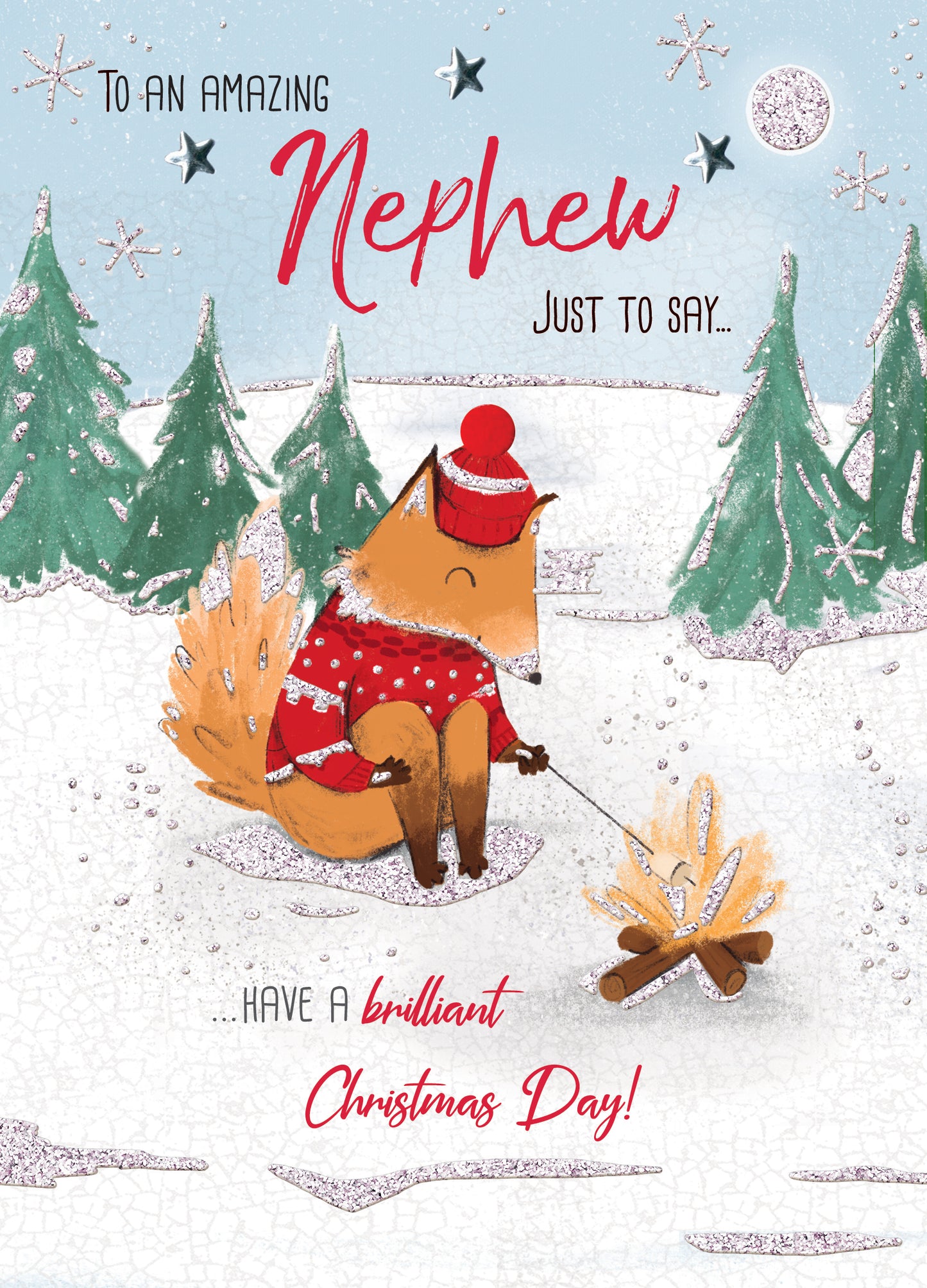 Amazing Nephew Embellished Christmas Card