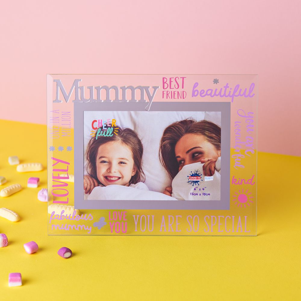 Mummy Photo Frame Freestanding Cheerfull Glass 6" X 4" Photo Frame