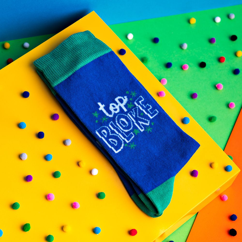 Cheerfull Socks Blue Top Bloke Mens Socks