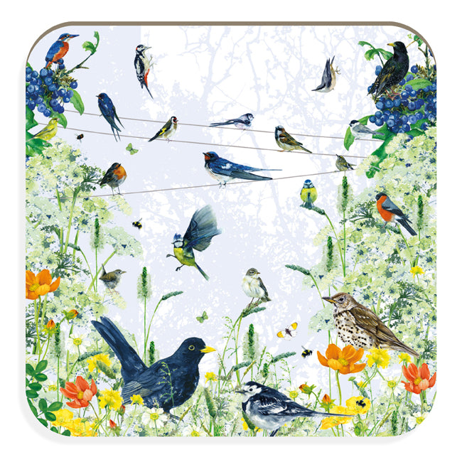 British Garden Wild Birds & Wildflowers Tuppence A Bag Coaster