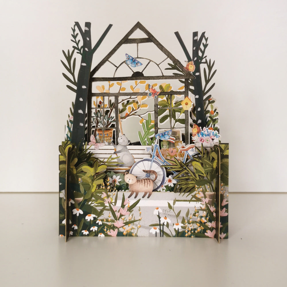 Beautiful Floral Greenhouse 3D Pop Up Any Occasion Greeting Card