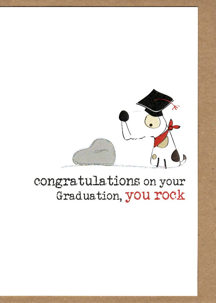 Graduation You Rock Sparkle Finished Greeting Card