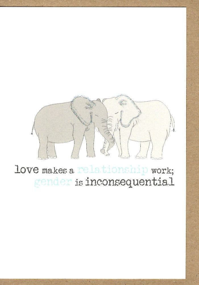 Love Not Gender Sparkle Finished Greeting Card