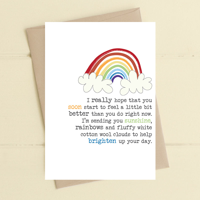 Feel Better Rainbows & Soft Clouds Greeting Card
