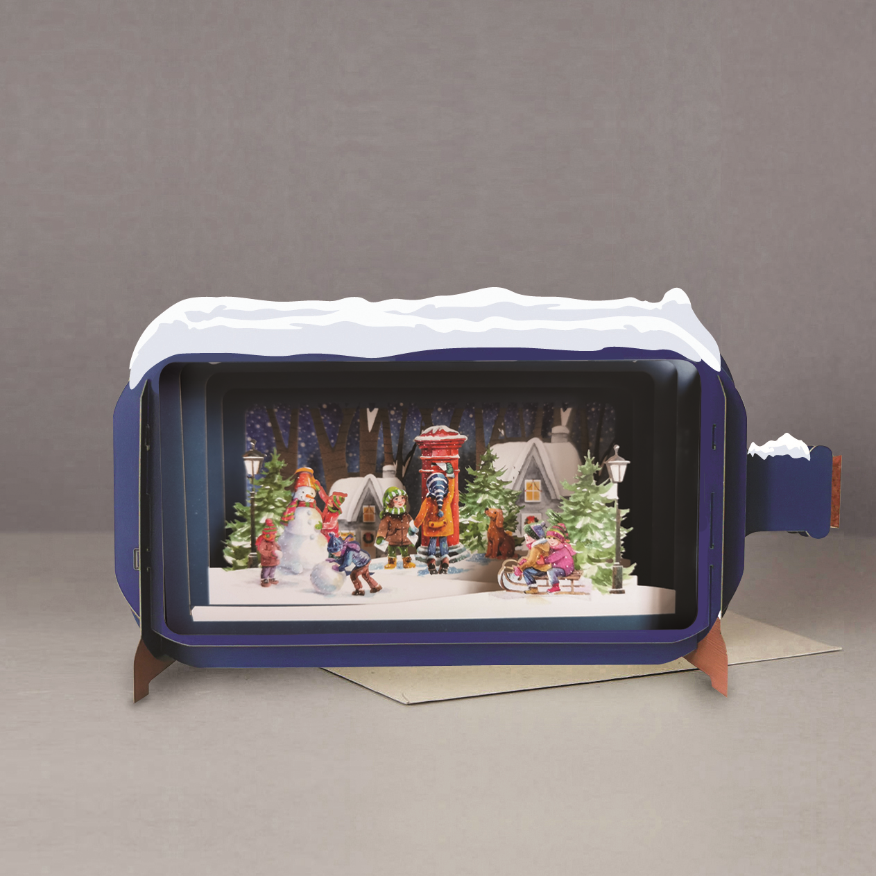 Message In A Bottle Xmas Last Post Pop Up Christmas Greeting Card