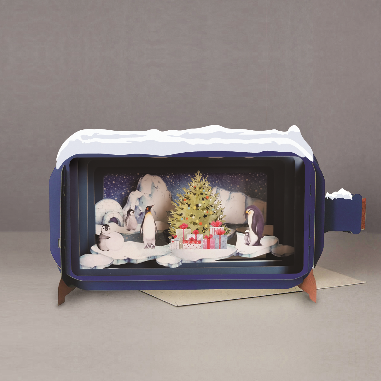 Message In A Bottle Xmas North Pole Pop Up Christmas Greeting Card