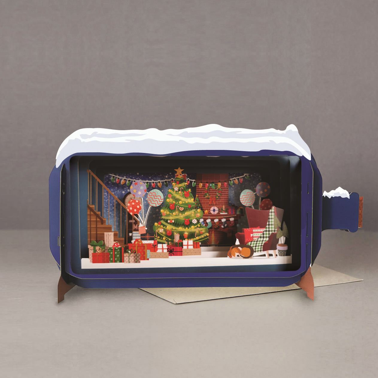 Message In A Bottle Xmas Night Pop Up Christmas Greeting Card