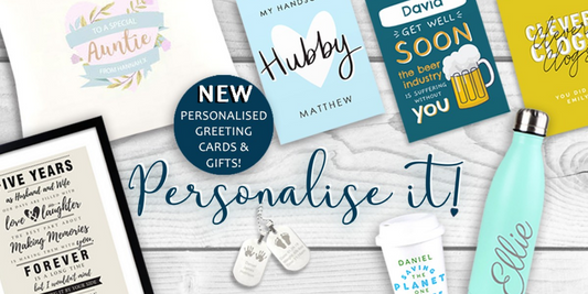 Personalise It! is a brand-new range of hand-picked Personalised Cards and Personalised Gifts