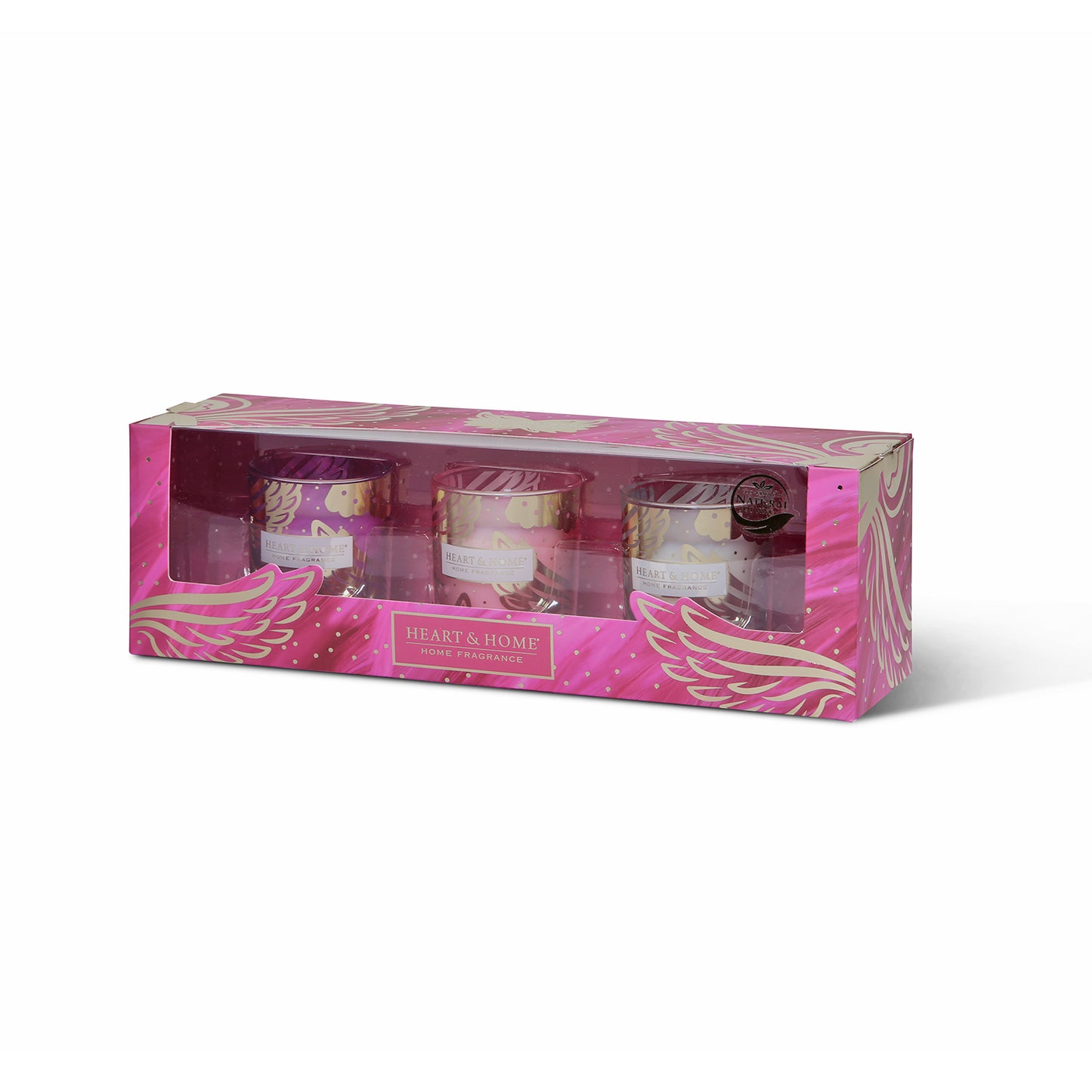 Heart & Home Mini Pink Scented Candle Collection Christmas Gift Set