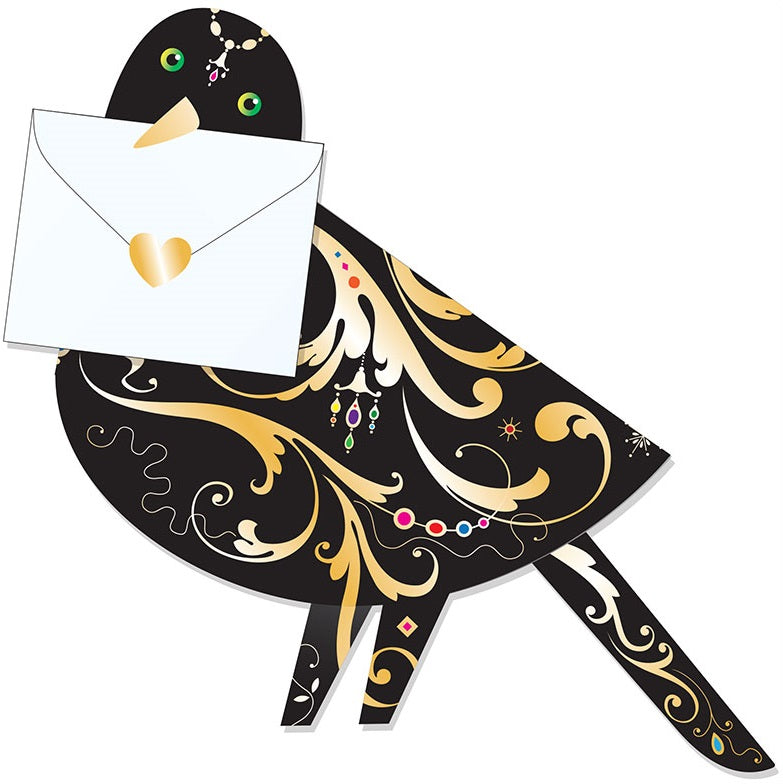Black Birds 3D Animal Shaped Any Occasion Greeting Card