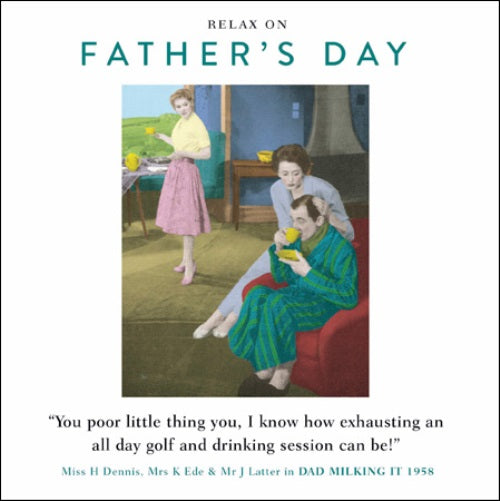 Funny Drama Queen Golf & Drinking Father's Day Greeting Card