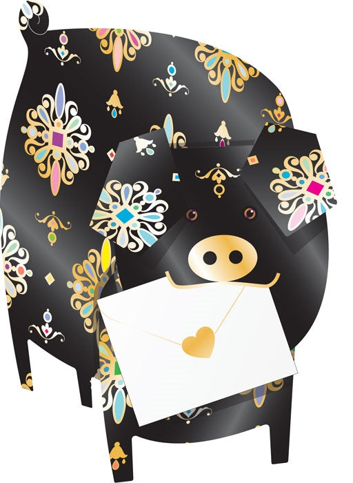 Gloria The Pig 3D Animal Shaped Any Occasion Greeting Card