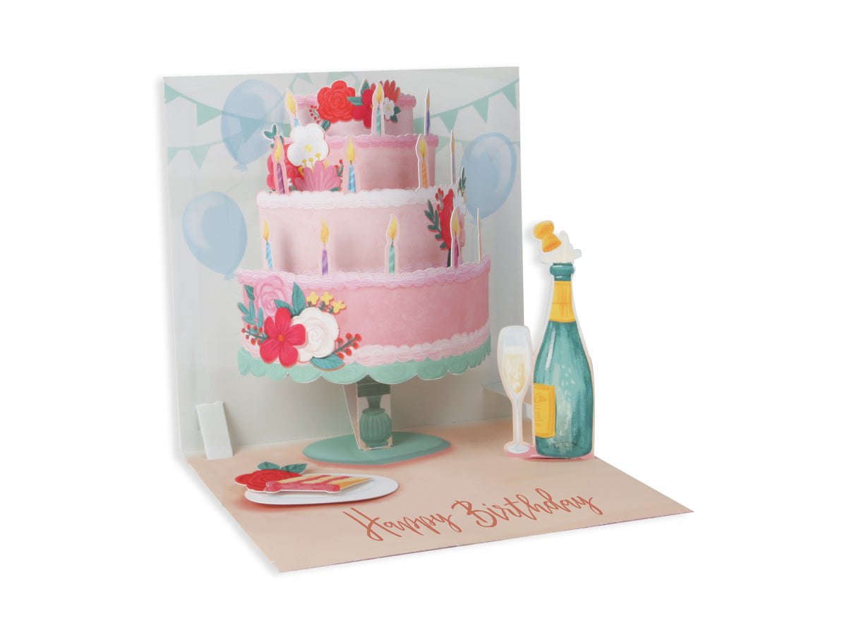 Birthday Cake Celebration Pop-Up Birthday Card Up With Paper Pop Up Treasures