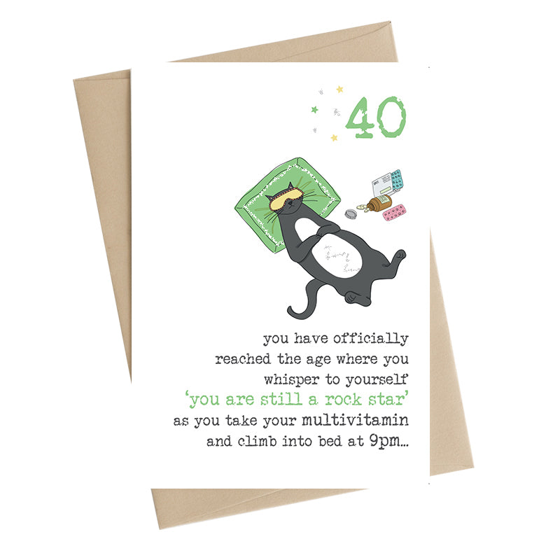 Still A Rock Star 40th Birthday Greeting Card