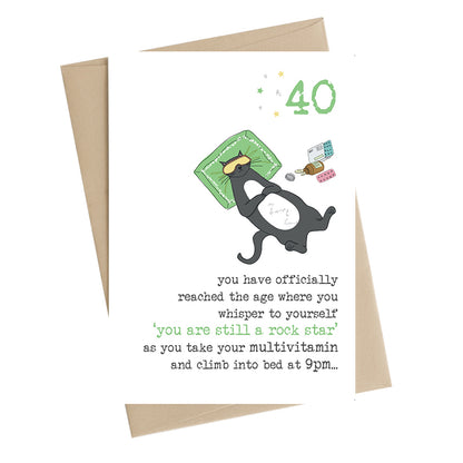 Still A Rock Star 40th Birthday Greeting Card