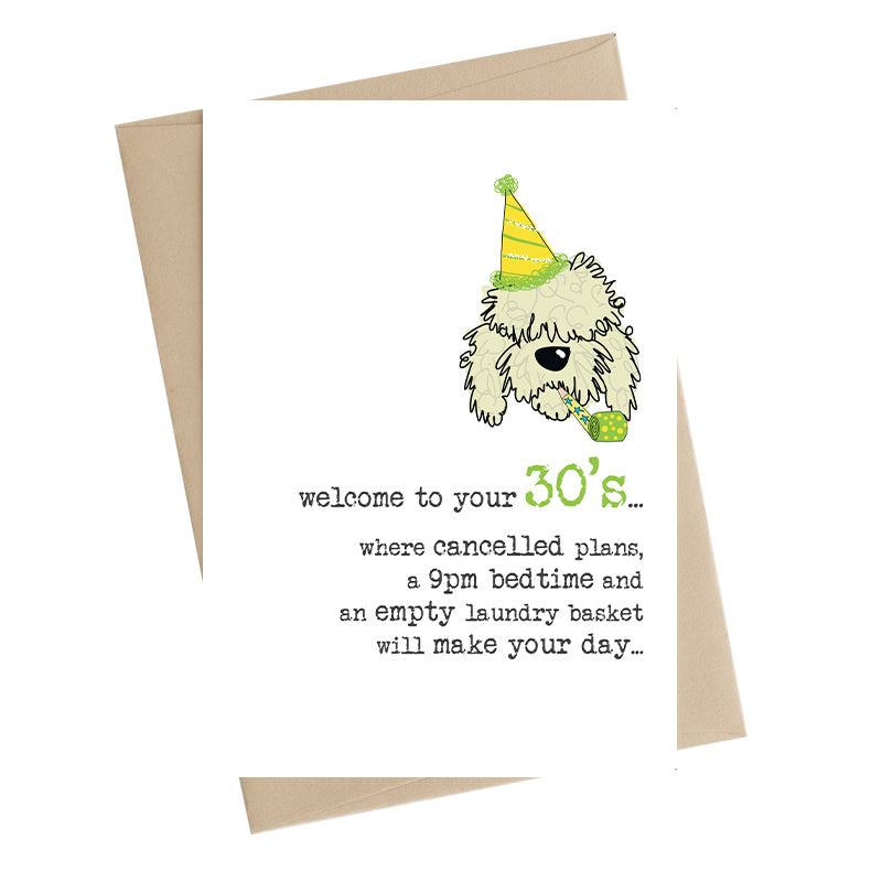 Bed By 9pm 30th Birthday Greeting Card