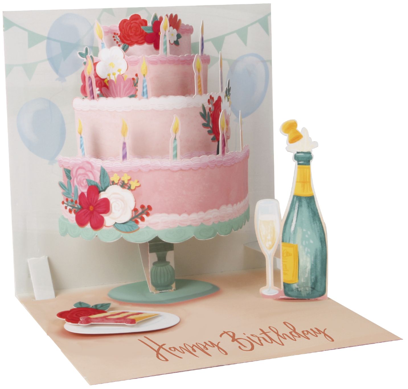 Birthday Cake Celebration Pop-Up Birthday Card Up With Paper Pop Up Treasures