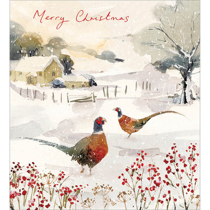 Pack of 5 White Christmas Charity Christmas Cards