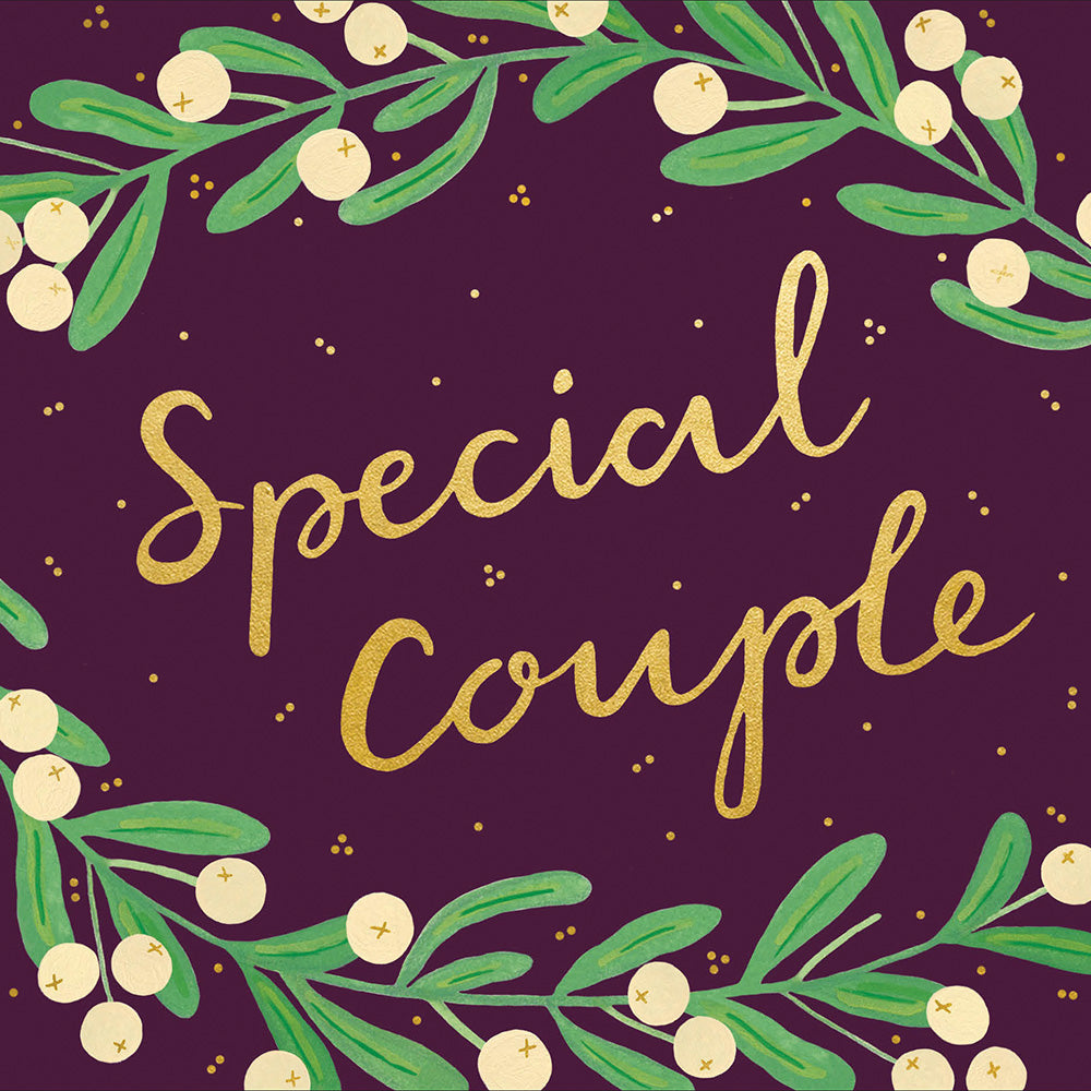 Special Couple Festive Xmas Mistletoe Foiled Christmas Card