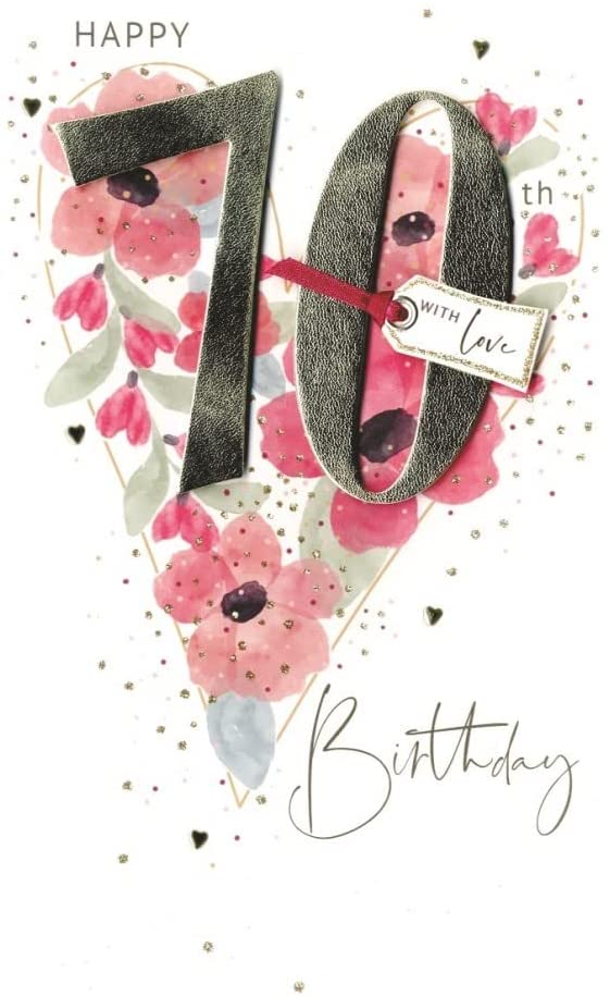 70th Birthday Greeting Card Hand-Finished