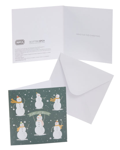 Box of 10 Festive Fun Snowmen RSPCA Charity Christmas Cards