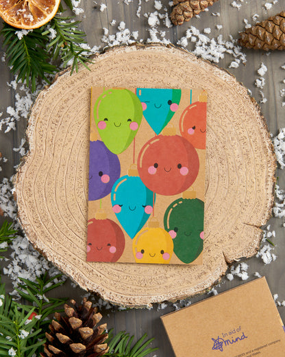 Box of 8 Festive Xmas Baubles In Aid Of Mind Charity Christmas Cards