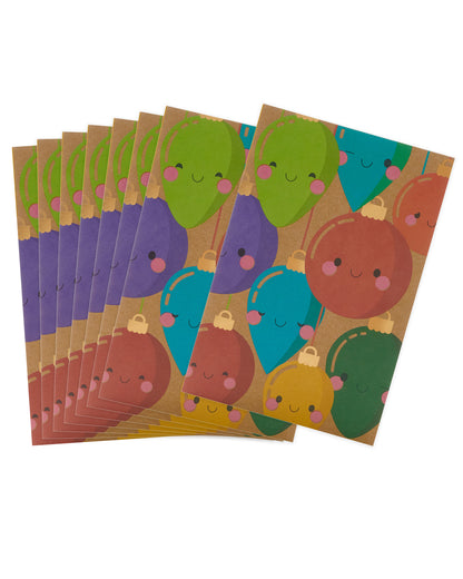 Box of 8 Festive Xmas Baubles In Aid Of Mind Charity Christmas Cards