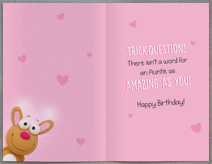 To My Amazing Auntie Trick Question Cute Funny Greeting Card