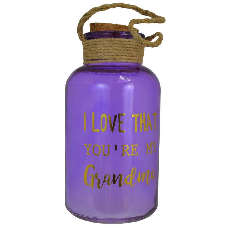 Grandma Purple Light Up Illuminated Jar With Rope Gift Birthday Christmas Gifts