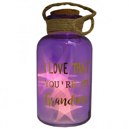 Grandma Purple Light Up Illuminated Jar With Rope Gift Birthday Christmas Gifts