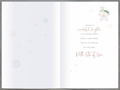 Lovely Daughter 3D Cut Out Embellished Christmas Card