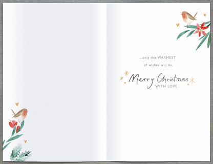 Just For You Sister Special Gold Foiled Heart Christmas Card