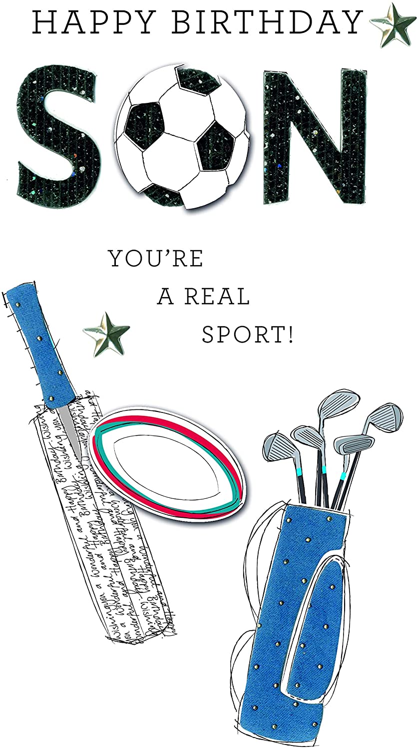 Wonderful Son Birthday Greeting Card Hand-Finished