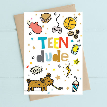 Cool Teen Dude Fun Foiled Greeting Card