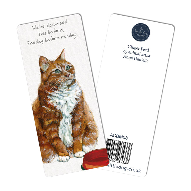 Little Dog Laughed Ginger Cat Feeding Bookmark