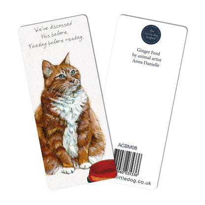Little Dog Laughed Ginger Cat Feeding Bookmark