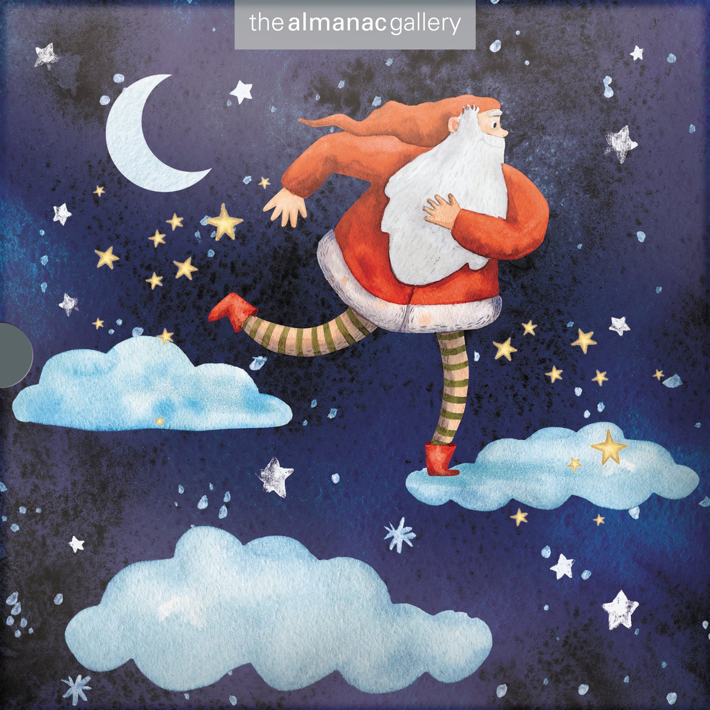 Box of 16 Santa In The Starry Sky Christmas Cards In 2 Designs