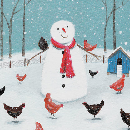 Box of 16 Snowman On The Farm Christmas Cards In 2 Designs