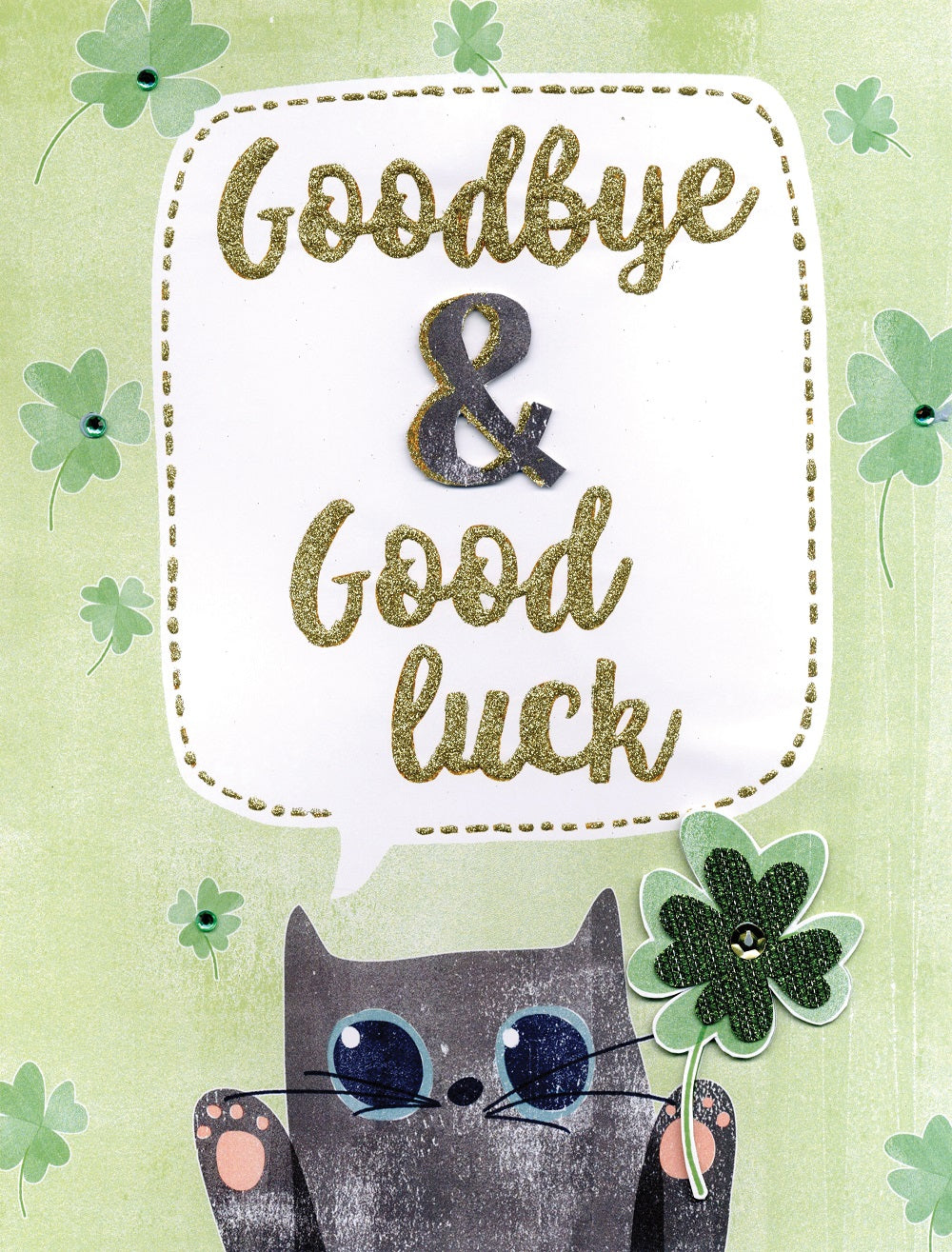 Good Bye & Good Luck Cat Card Gigantic Greeting Card  A4 Sized Cards