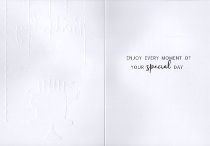Special Day Decorated Cake Embellished Birthday Greeting Card